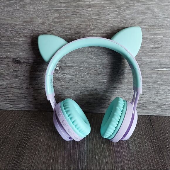 Riwbox CT-7 Cat Ear Bluetooth Headphones, LED Light Up Bluetooth Wireless - Picture 2 of 8